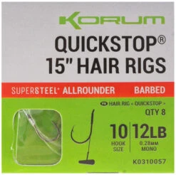 Korum Quickstop Barbed Hair Rigs 12 38cm (8pcs) -Aanbiedingen Hengel Xpert Winkel 4198a40d718ff812