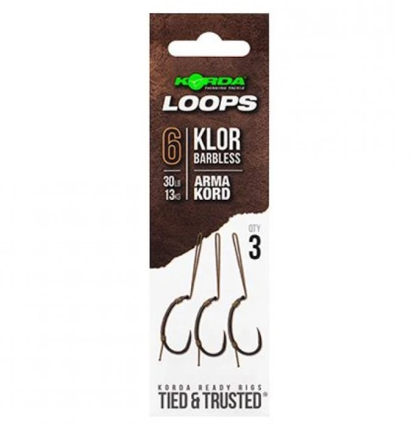 Korda Loop Rigs Klor Barbless Size 6 13kg/30lb 3 Korda Loop Rigs Klor Barbless Size 6 13kg/30lb
