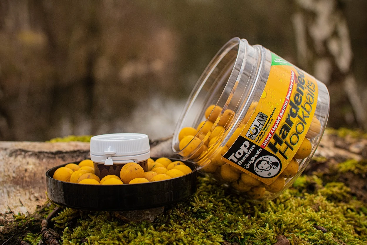 Solar Hardened Hook Baits + Amino Liquid 20Mm Top Banana 3 Solar Hardened Hook Baits + Amino Liquid 20Mm Top Banana