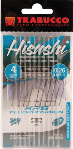 Trabucco Hisashi F-31 Surf XPS Fluorocarbon Hook Size 14 0,16mm/200cm