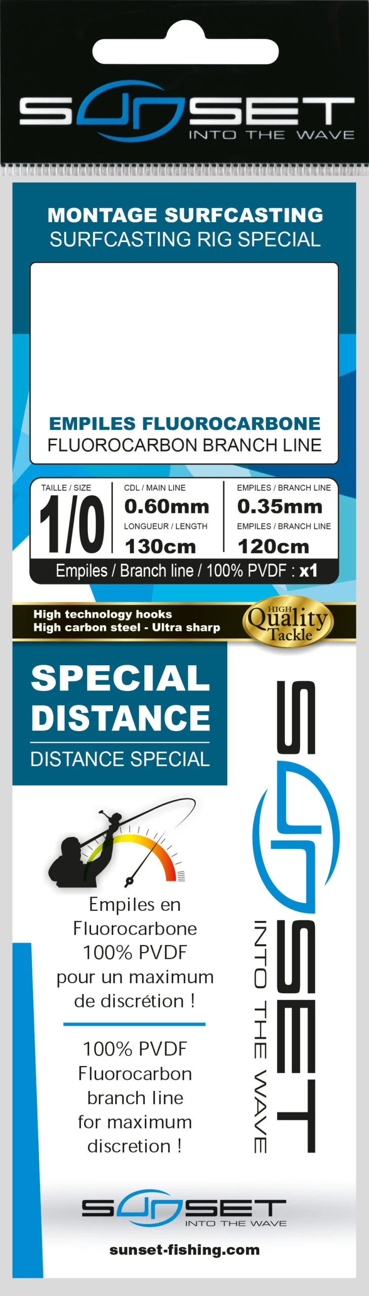Sunset BDL Surfcasting RS Competition Special Long Distance Fluorocarbon Rig 0,60mm 130cm + 0,35mm 120cm Size 1/0 4 Sunset BDL Surfcasting RS Competition Special Long Distance Fluorocarbon Rig 0,60mm 130cm + 0,35mm 120cm Size 1/0 - Afbeelding 2