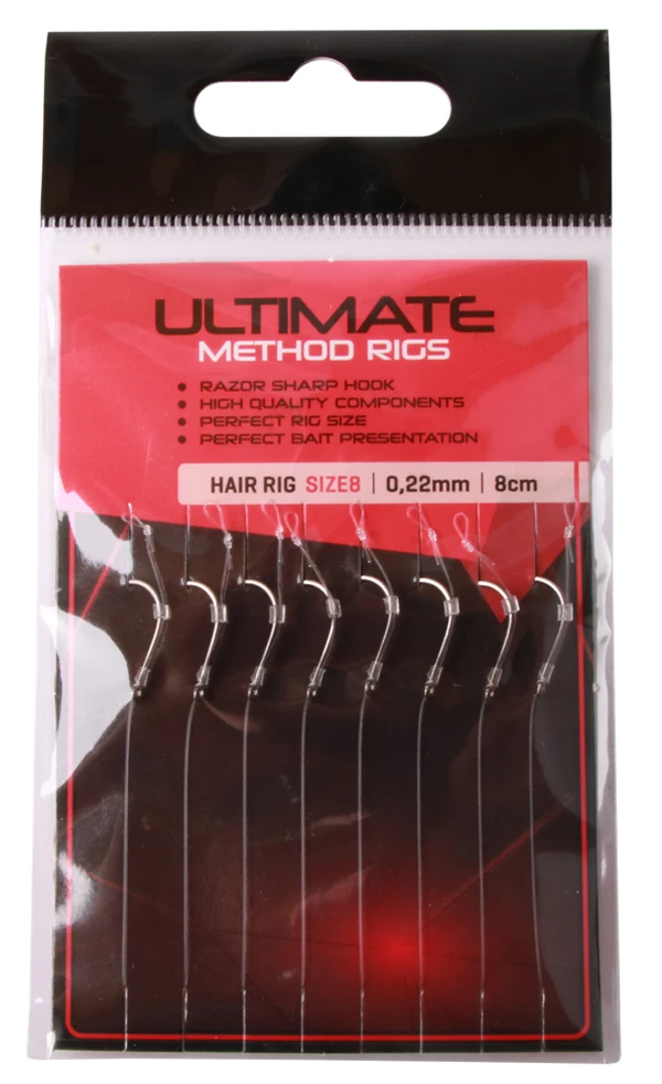 Ultimate Method Hair Rig Size 10 / 0,22mm / 8cm / 8pcs 6 Ultimate Method Hair Rig Size 10 / 0,22mm / 8cm / 8pcs - Afbeelding 4