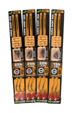 Fox Edges Armapoint Curve Short Rigs 20lb Size 6 Micro Barbed Gravelly Brown 2ps