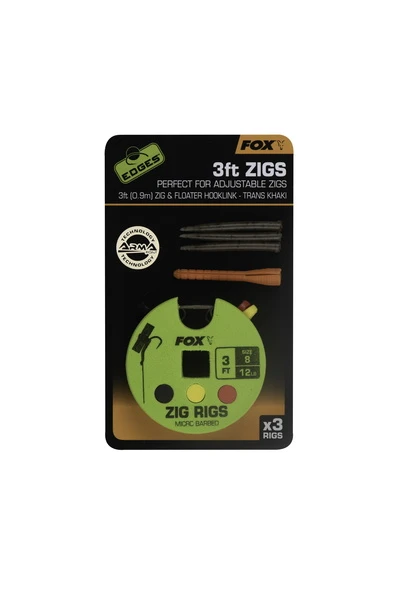 Fox Edges Zig Rig 12lb Size 8 0,9m 3ft (3 Stuks) 3 Fox Edges Zig Rig 12lb Size 8 0,9m 3ft (3 Stuks)