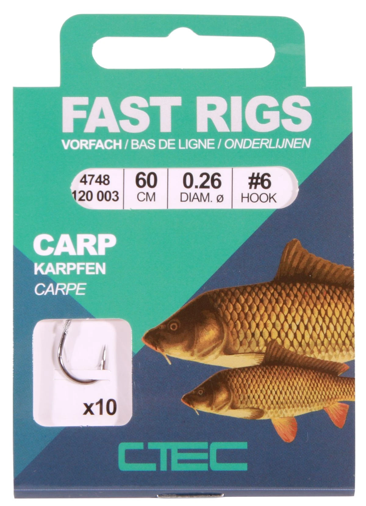C-Tec Fast Rigs Carp Black 60cm #4 0,28 3 C-Tec Fast Rigs Carp Black 60cm #4 0,28