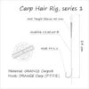 Life Orange Carp Hair Rigs, (25lb, Hook #4, Series 1), 3pcs
